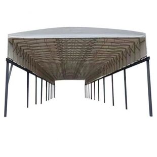 电动雨棚伸缩遮阳篷电机PVDF停车棚张拉膜布光伏钢架梁配件防风轮