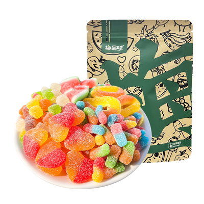 梅品味童年味道酸砂橡皮糖200g多种口味酸甜QQ糖网红儿童休闲软糖