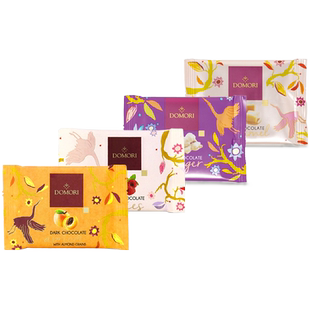 Domori 25g意大利原装进口黑巧克力焦糖牛奶糖果零食小礼物