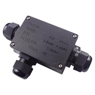 户外防水接线盒一进二出带端子地埋T型明装三通密封CEDYEN黑水下