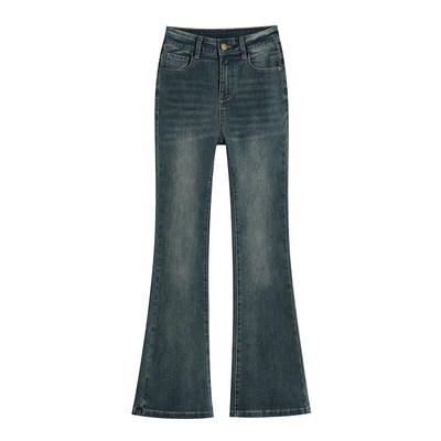 复古修身微喇牛仔裤女2025春秋款