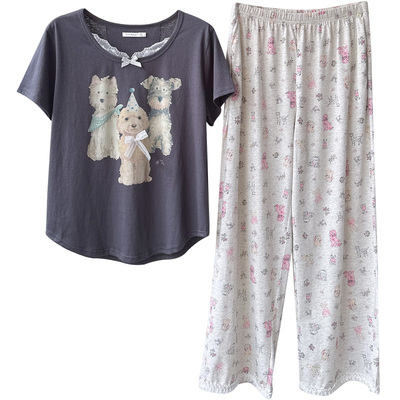 小熊家蕾丝花边小狗家居服可外穿