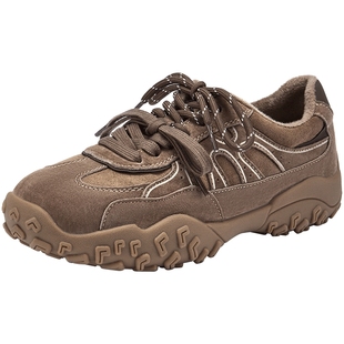 热风户外运动休闲鞋女2025年冬季新款百搭慢跑鞋子复古德训鞋女鞋