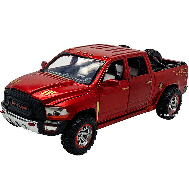 福特猛禽皮卡越野汽车模型道奇公羊儿童玩具车金属合金男孩玩具