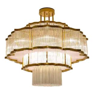 新中式水晶吊灯客厅饭店餐厅主灯高级感广东中山灯具包厢包间吊灯