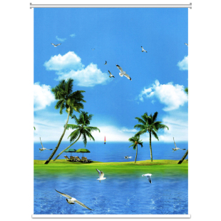 2024年新款窗帘简约遮光免打孔防水防晒防风升降百叶手拉式卷帘