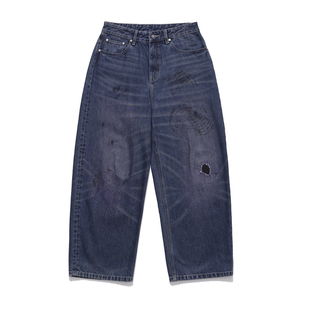 【PacShop】.pac 脚印印花弯刀牛仔裤 FOOT PRINT CURVED JEANS