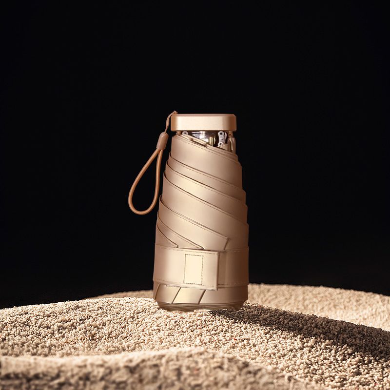 六折小型伞金胶遮阳太阳伞伞迷你晴伞扁两用柄便携雨折叠口袋塑料