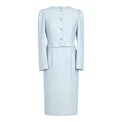 朗姿/MOJO春新品2026淡雅知性修身连衣裙女优雅通勤包臀中长裙