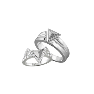 AWNL北欧M陨石星际穿越银河同心戒指情侣对戒新年礼物送男女友