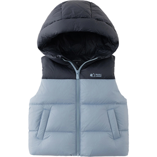 马克珍妮男女童时尚拼色超轻加厚羽绒服马甲 宝宝冬装新款551686