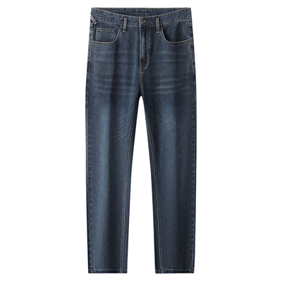 金盾秋冬休闲刺绣高端男士时尚修身弹力直筒亲肤经典潮流牛仔裤