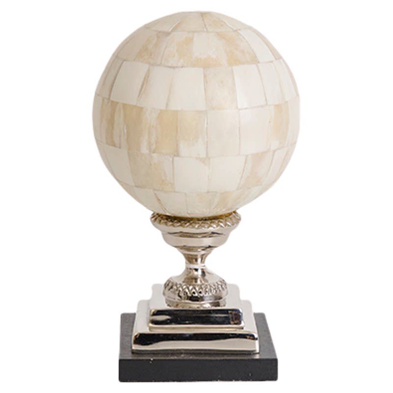 印度进口牛骨马赛克球体摆件