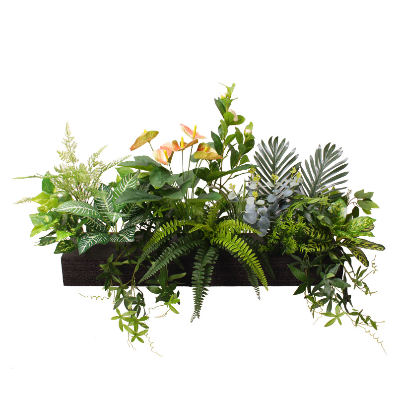 仿真綠植景觀隔斷造景組合擺件室內(nèi)戶外花箱裝飾假植物仿真花擺設(shè)