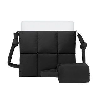 VALUEWIN笔记本电脑斜跨包适用14英寸MacBookProM4保护套13/16英寸MacBookAirM3/M2/M1 PUFFY斜跨子母电脑包