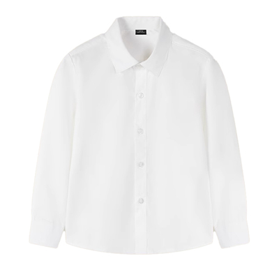 小学生纯棉校服白衬衫春秋