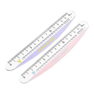 日本kokuyo国誉弯弯尺15cm淡彩星球波浪简约创意中小学生高中生用文具绘图直尺加厚多功能测量刻度尺学习工具