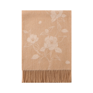 恒源祥纯羊毛围巾女冬新款双面提花围脖送长辈妈妈新年礼物礼盒装