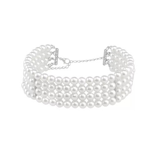 复古优雅赫本vintage多层设计珍珠叠加项链项圈choker颈链锁骨链