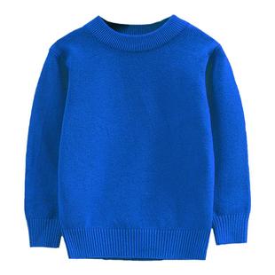 儿童毛衣男童针织衫2026秋季新款白色女童毛线衣纯棉打底黑色班服