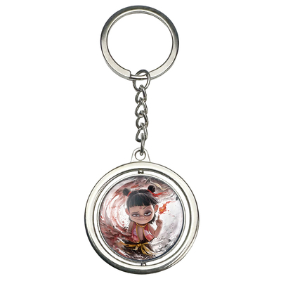 哪吒周边挂件旋转夜光钥匙扣