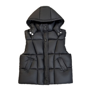 女童男童秋冬新款儿童羽绒棉马甲中大童宝宝加厚带帽短款洋气外套