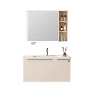 顾家家居蜂窝铝浴室柜陶瓷一体盆卫生间洗手脸盆卫浴柜组合洗漱台