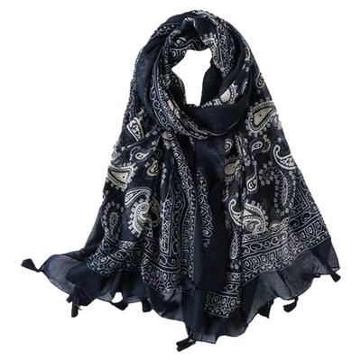 旅游必备！复古民族风腰果花丝巾