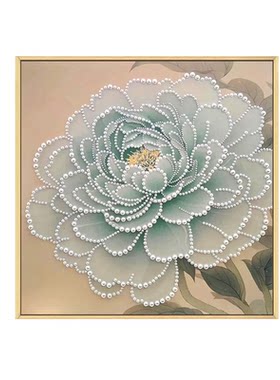 中国风花卉diy珍珠画手工装饰画