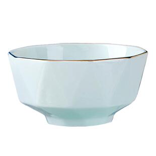 轻奢北欧陶瓷碗碟盘影青色盘子钻石汤碗家用高颜值碗盘套装餐具