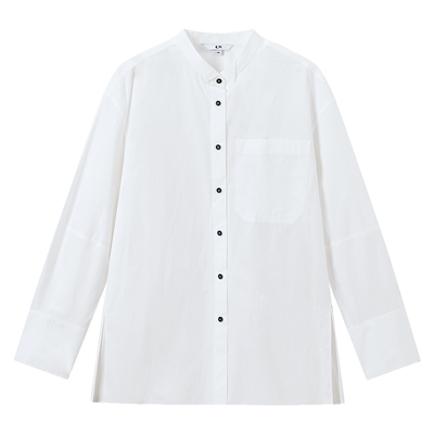 COMME MOI吕燕设计师2026年春夏新款女装通勤廓形立领长袖衬衫