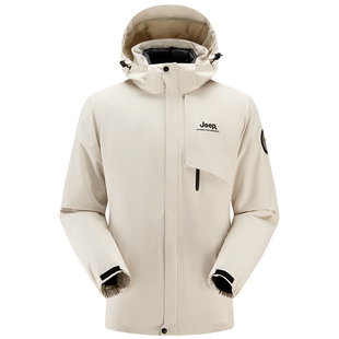 Jeep户外防水羽绒冲锋衣男三合一石墨烯羽绒衣保暖鸭绒登山外套