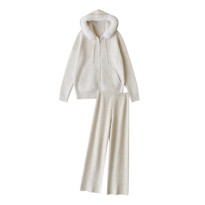 孕妇套装秋冬2025新款杏色连帽