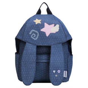 VANWALK lucky pony新款波点兔子耳朵双肩包女生出游书包轻便背包