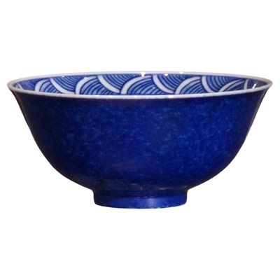 逸古堂外洒蓝内宝相花宫碗