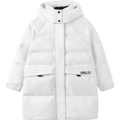 巴拉巴拉童装儿童羽绒服女童冬季中长款中大童连帽加厚保暖外套潮