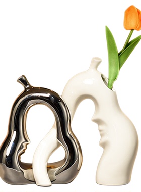 简约现代抽象艺术花瓶摆件玄关酒柜创意装饰品软装摆台送朋友礼物
