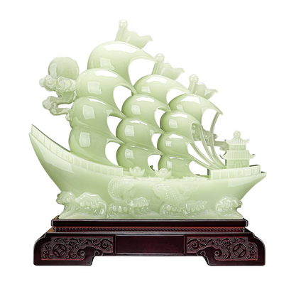 聚善缘一帆风顺帆船摆件开业礼物