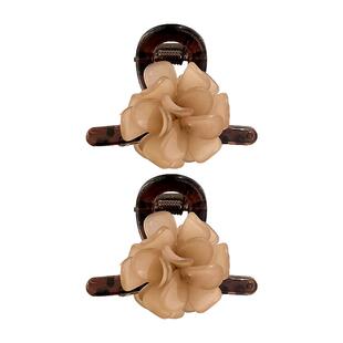 山茶花发夹女短发过渡期神器后脑勺夹子半扎发头饰精致小抓夹发卡