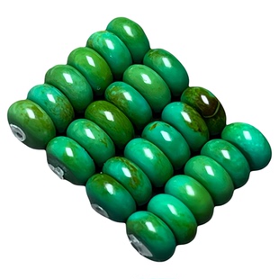 天然军绿色绿松石隔片配珠散珠手串垫片diy饰品串珠菜籽黄绿隔珠