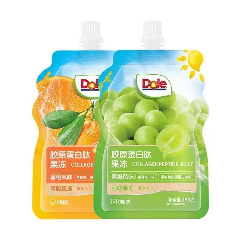 Dole都乐果冻果汁青提荔枝香橙休闲水果风味可吸吸零食旅游可携带