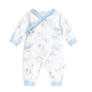 【门店同款】全棉时代婴儿衣服男女宝宝新生儿连体衣纯棉哈衣绉布