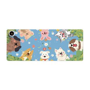 苏雅可爱小狗加热鼠标垫超大发热暖桌垫女生高颜值办公室桌面加热桌垫左侧开关冬天电脑键盘垫子3C认证电热