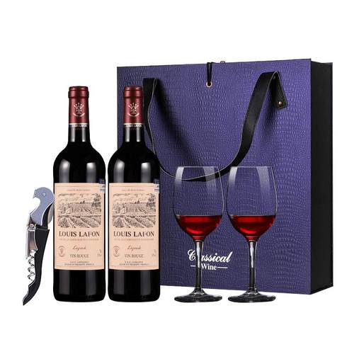 【自营】路易拉菲LOUISLAFON法国正品红酒干红葡萄酒双支礼盒装