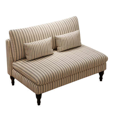 法式中古风复古沙发简约卧室小沙发客厅民宿设计师条纹布艺沙发椅