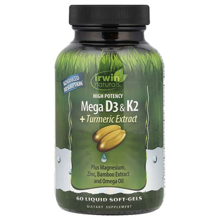IrwinNaturals复合维生素D3及K2促进钙吸收姜黄提取物骨骼牙齿强