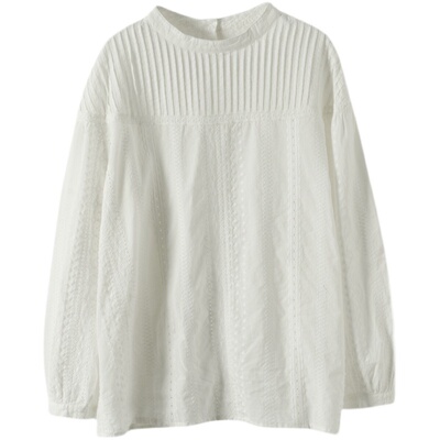 园园美衣文艺风蕾丝镂空长袖衬衫