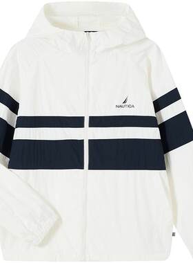 NAUTICA/诺帝卡童装男女童轻量防晒外套夏季连帽运动服长裤套装薄