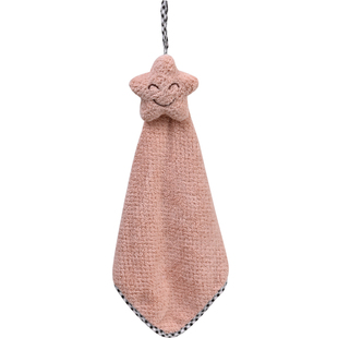 品质厨房擦手巾纯棉毛巾珊瑚绒吸水抹布挂式擦手布可爱手帕