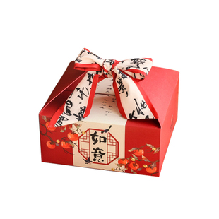 2026新年糖果饼干手提盒蛋黄桃花酥包装盒送礼空盒子中式烘焙礼盒